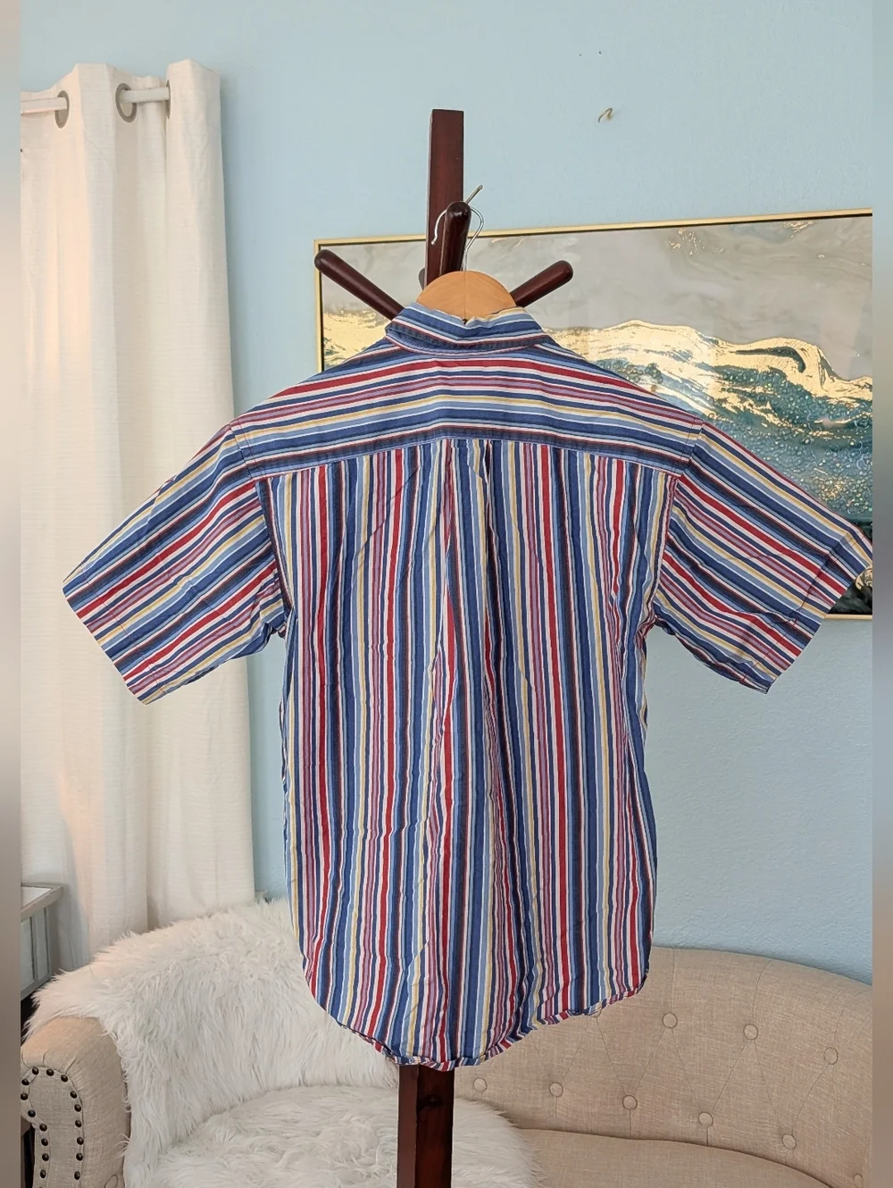 Ralph Lauren Multi-Stripe Button-Down Shirt - Big Boy Sz L (16-18)